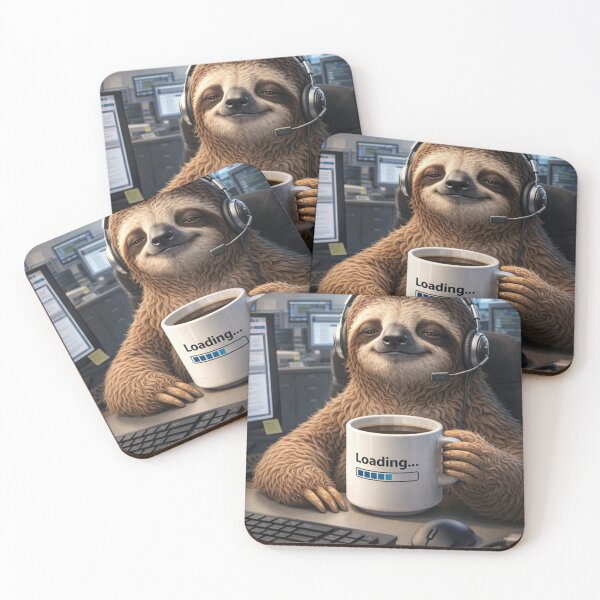 Item preview, Sloth Support Coffee Loading designed and sold by Dreamy Armine Art.