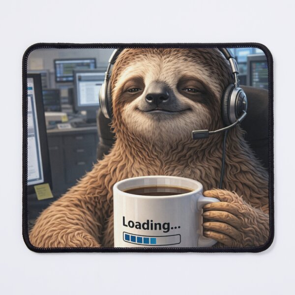 Item preview, Sloth Support Coffee Loading designed and sold by Dreamy Armine Art.