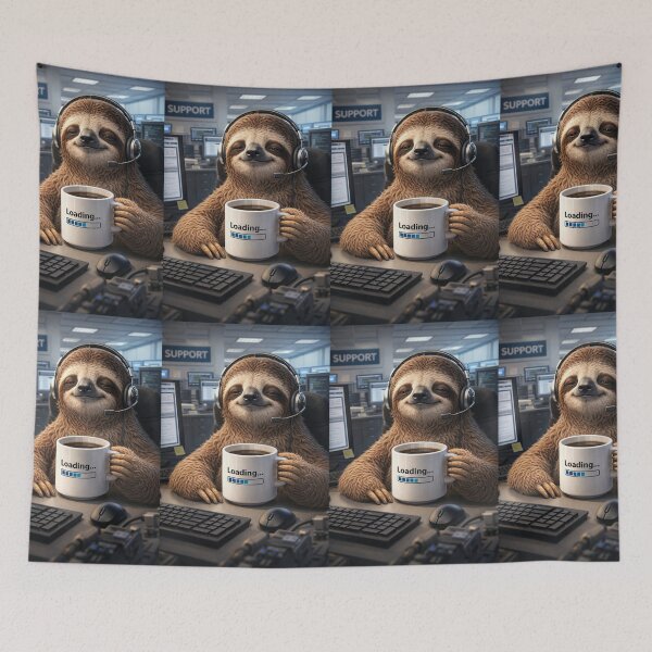 Item preview, Sloth Support Coffee Loading designed and sold by Dreamy Armine Art.