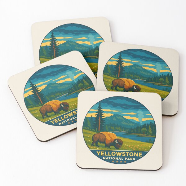 Item preview, Fauna y flora del géiser del Parque Nacional de Yellowstone, Wyoming, bisonte estadounidense designed and sold by Gideon Emmerich.
