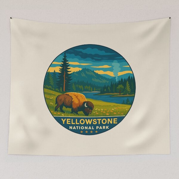 Item preview, Yellowstone National Park Geyser Wildlife Wyoming, US Bison designed and sold by Gideon Emmerich.