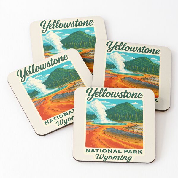 Item preview, Fauna y flora del géiser retro del Parque Nacional de Yellowstone, Wyoming, EE. UU. designed and sold by Gideon Emmerich.