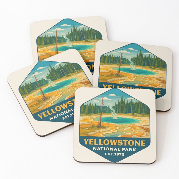 Item preview, Yellowstone National Park Retro Geyser Wildlife, Wyoming US designed and sold by Gideon Emmerich.