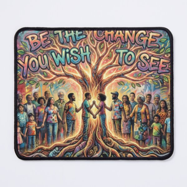 Item preview, Be The Change You Wish To See Unity Tree Mural Art designed and sold by ValhallaPrint.