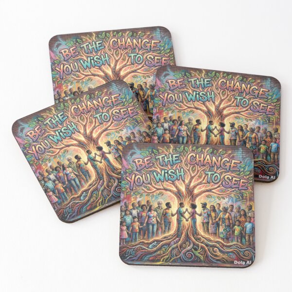 Item preview, Be The Change You Wish To See Unity Tree Mural Art designed and sold by ValhallaPrint.