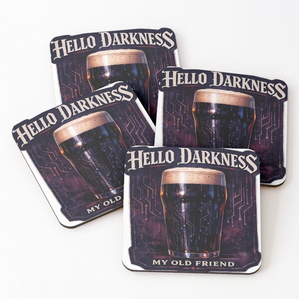 Item preview, Hello Darkness My Old Friend – Cyber Stout Neon Sticker designed and sold by ARTCREATESHOP.