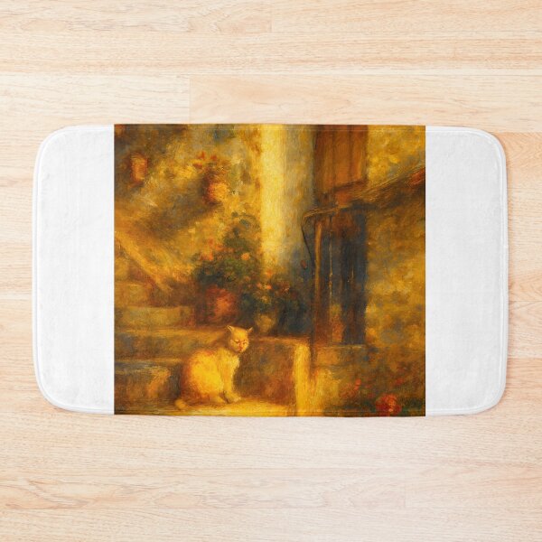 Item preview, The Stone Guardian: An Assisi Cat in Turner Style designed and sold by Sacred Twilight Art.