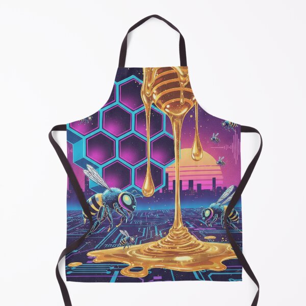 Item preview, Synthwave Bees: Digital Honey designed and sold by CloudyCatArt.
