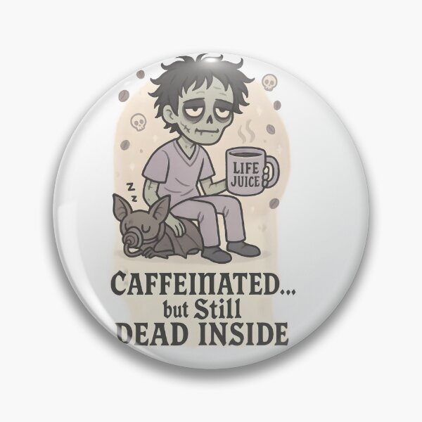 Item preview, Caffeinated but Still Dead Inside – Funny Zombie Vet Coffee Design designed and sold by Bettybee00.