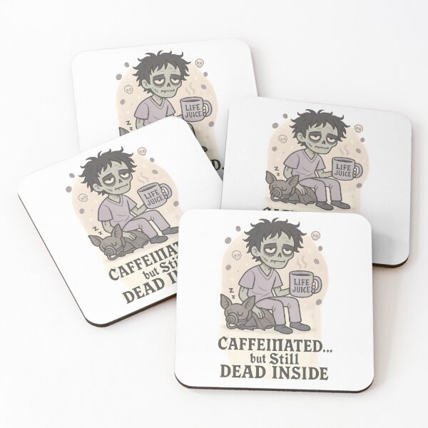 Item preview, Caffeinated but Still Dead Inside – Funny Zombie Vet Coffee Design designed and sold by Bettybee00.