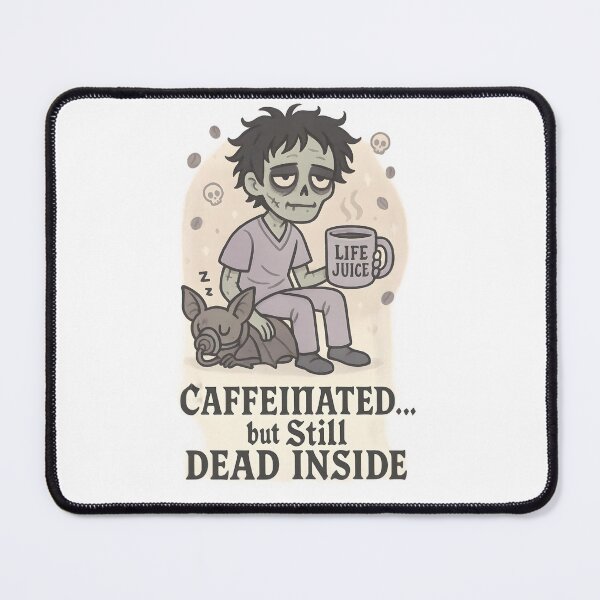 Item preview, Caffeinated but Still Dead Inside – Funny Zombie Vet Coffee Design designed and sold by Bettybee00.