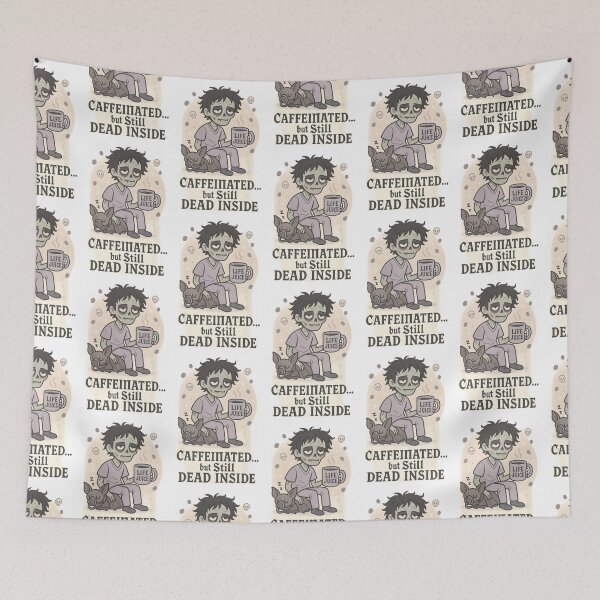 Item preview, Caffeinated but Still Dead Inside – Funny Zombie Vet Coffee Design designed and sold by Bettybee00.
