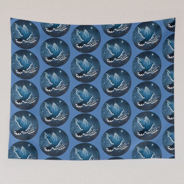 Item preview, Peace Dove Cosmic Sky Illustration designed and sold by 3DDesignSpot.