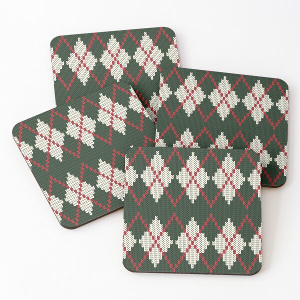 Item preview, A knitted sweater in a diamond pattern, in dark green tones contrasting with cream white. designed and sold by Nengsang.