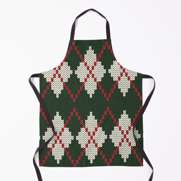 Item preview, A knitted sweater in a diamond pattern, in dark green tones contrasting with cream white. designed and sold by Nengsang.
