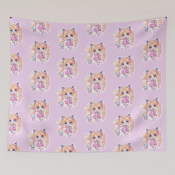 Item preview, Magical Moon Chibi – Cyber Kawaii Girl Sticker designed and sold by Designjeen.