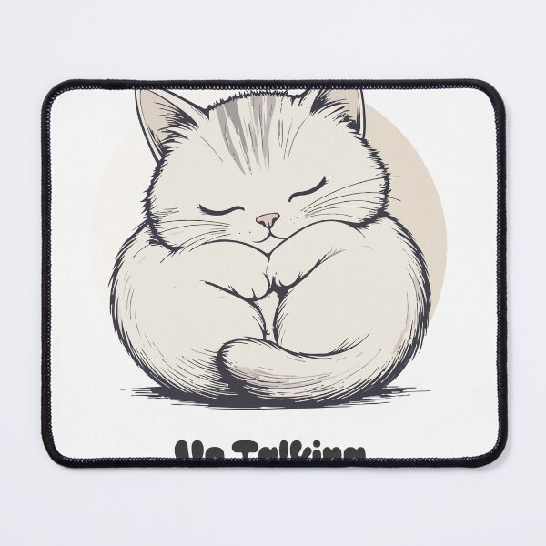 Item preview, Sleeping Cat “No Talking” – Cute Introvert Kitty Illustration designed and sold by Genzify.