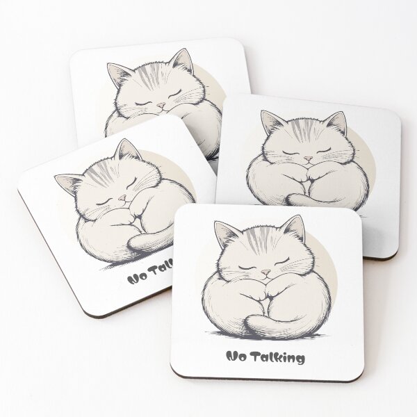 Item preview, Sleeping Cat “No Talking” – Cute Introvert Kitty Illustration designed and sold by Genzify.