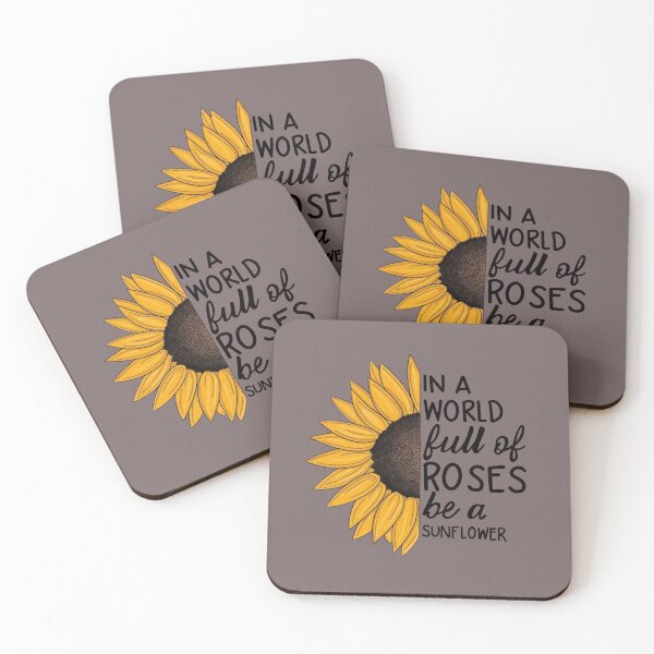Item preview, A World Full Of Roses Be A Sunflower - Positive Typography designed and sold by GunnuDesigns.