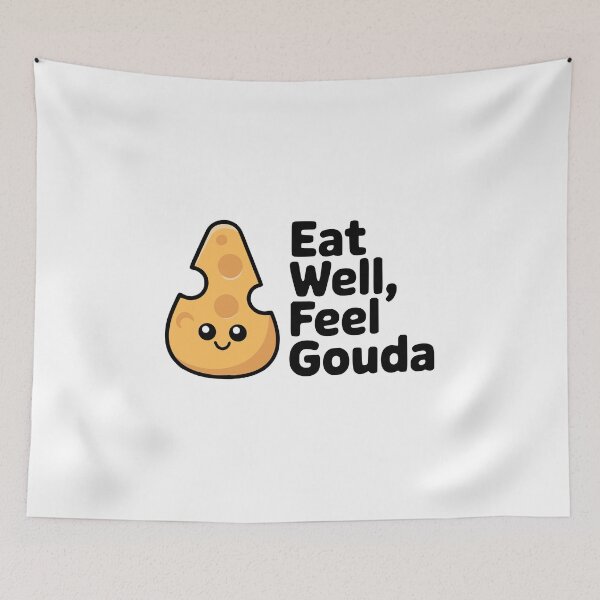 Item preview, Eat Well, Feel Gouda! Cute Cheese Pun designed and sold by PMCreative.