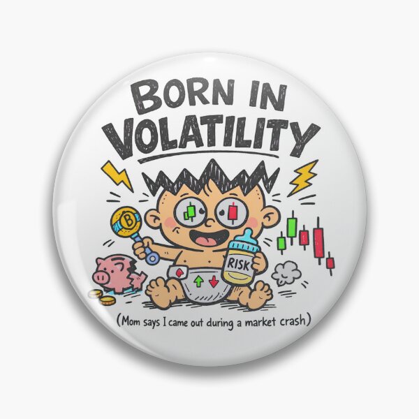 Item preview, Born in Volatility Funny Trader Baby | Stock Market & Crypto Humor Design designed and sold by LineLoo.