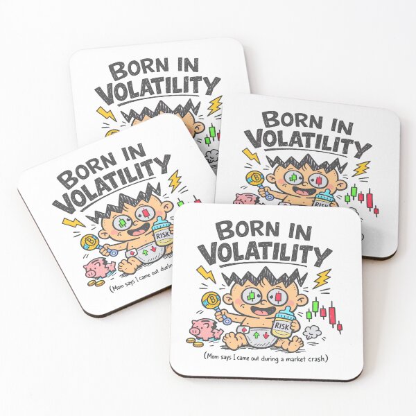 Item preview, Born in Volatility Funny Trader Baby | Stock Market & Crypto Humor Design designed and sold by LineLoo.