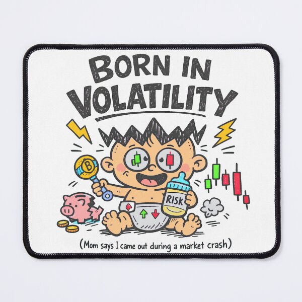 Item preview, Born in Volatility Funny Trader Baby | Stock Market & Crypto Humor Design designed and sold by LineLoo.