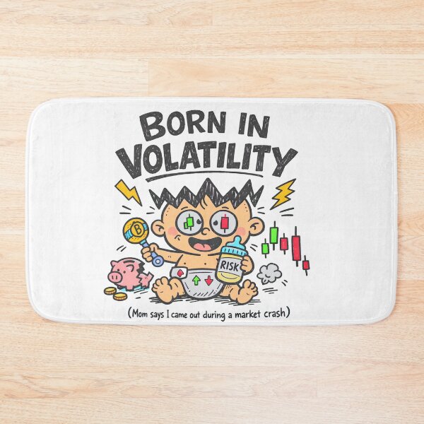 Item preview, Born in Volatility Funny Trader Baby | Stock Market & Crypto Humor Design designed and sold by LineLoo.