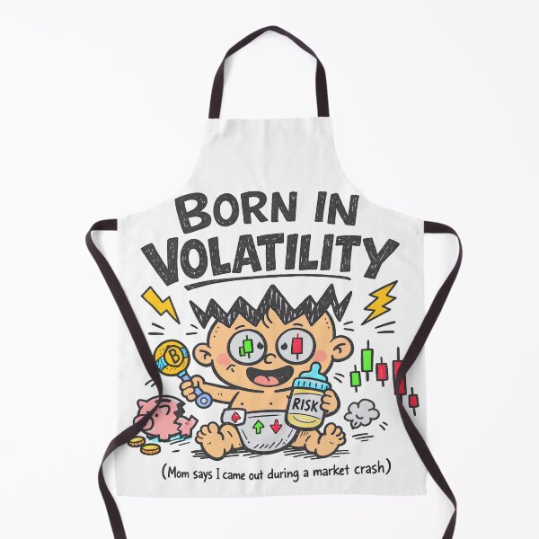 Item preview, Born in Volatility Funny Trader Baby | Stock Market & Crypto Humor Design designed and sold by LineLoo.