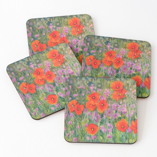 Item preview, Poppy Meadow Bliss - Impressionist Floral Landscape designed and sold by JurateArt-DK.