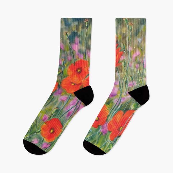 Item preview, Poppy Meadow Bliss - Impressionist Floral Landscape designed and sold by JurateArt-DK.