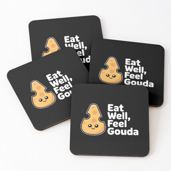 Item preview, Eat Well, Feel Gouda! Funny Cheese Pun designed and sold by PMCreative.