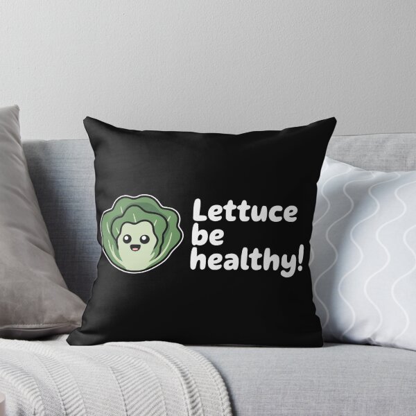 Item preview, Lettuce Be Healthy! Funny Kawaii Lettuce Pun designed and sold by PMCreative.