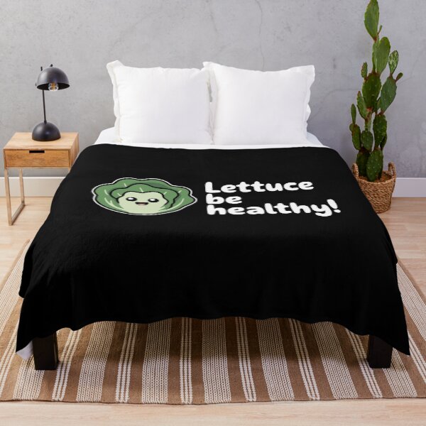 Item preview, Lettuce Be Healthy! Funny Kawaii Lettuce Pun designed and sold by PMCreative.