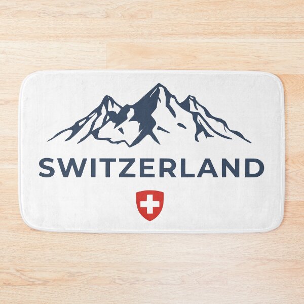 Item preview, Vintage Switzerland Mountain Peaks & Swiss Shield designed and sold by Shopeon Designs.