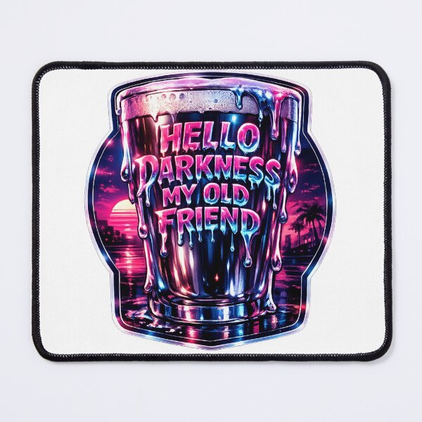 Item preview, HELLO DARKNESS MY OLD FRIEND – Black Stout Streetwear Sticker designed and sold by ARTCREATESHOP.