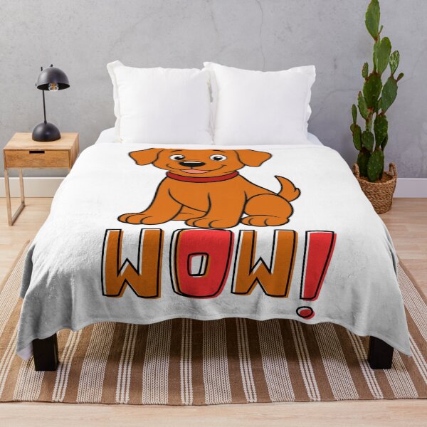 Item preview, Cute Cartoon Golden Puppy - "WOW!" Typography Art designed and sold by Sreeartsdesign.