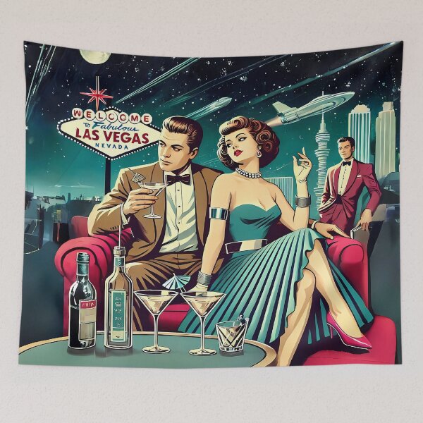 Artikelvorschau, Martini Vegas Prominente aus der Mitte des Jahrhunderts und der Raumfahrtzeit entworfen und verkauft von Lee Hiller Designs.