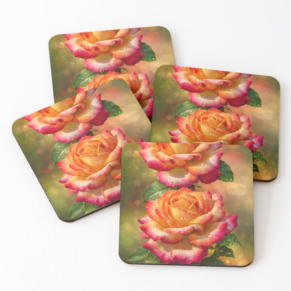 Item preview, Sunset Glow Bi-Color Dewy Roses designed and sold by Dreamy Armine Art.