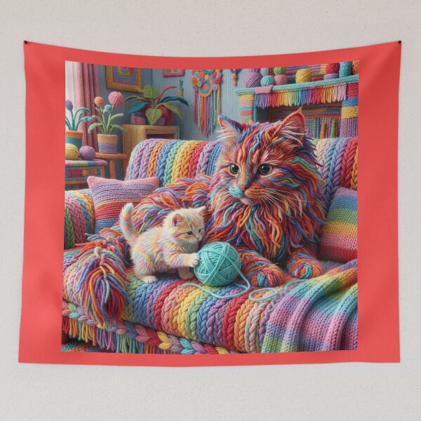 Item preview, Yarn Kitten and Mom with Ball of Yarn designed and sold by Tridentulus.
