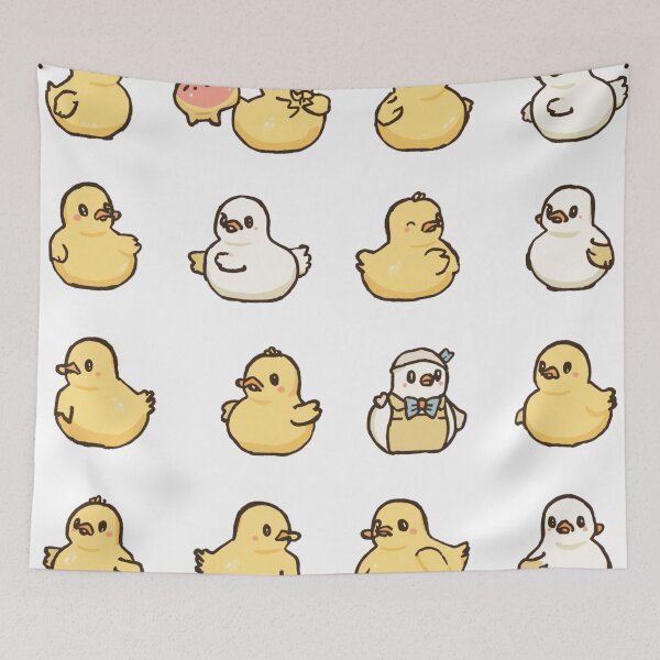 Item preview, Sweet Yellow Ducklings & White Duck Pattern Art designed and sold by Vision Crafted.
