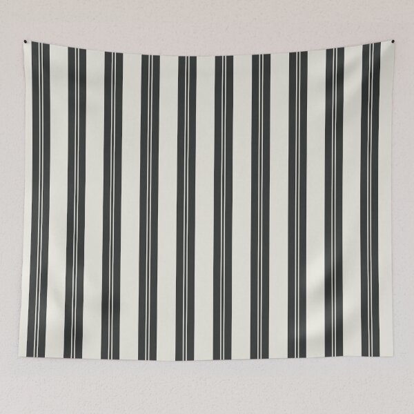 Item preview, Natural Stripe Studio Vertical Stripes Warm Neutral Linen Charcoal designed and sold by Kreativa1.