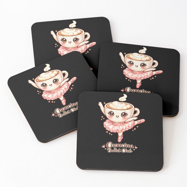 Item preview, Capucina Ballet Club Cute Kawaii Ballerina Cappuccino Coffee Illustration designed and sold by ArcadiaSilence.