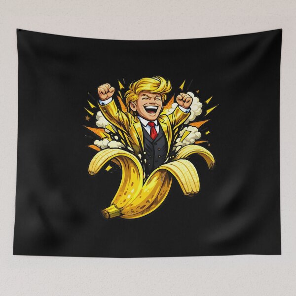 Item preview, Golden Banana Boss Funny Meme Political Style Cartoon Graphic designed and sold by ArcadiaSilence.