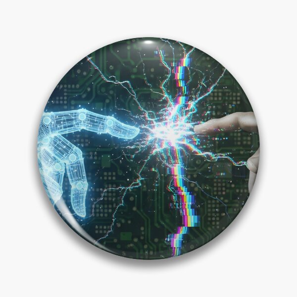 Item preview, The Spark of Connection Human and AI Hands designed and sold by powersunlight.