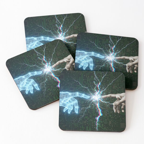 Item preview, The Spark of Connection Human and AI Hands designed and sold by powersunlight.