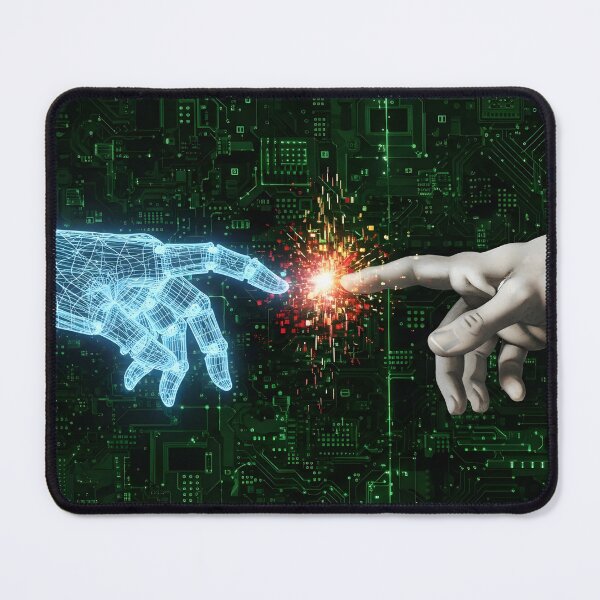 Item preview, The Spark of Connection Human and AI Hands designed and sold by powersunlight.