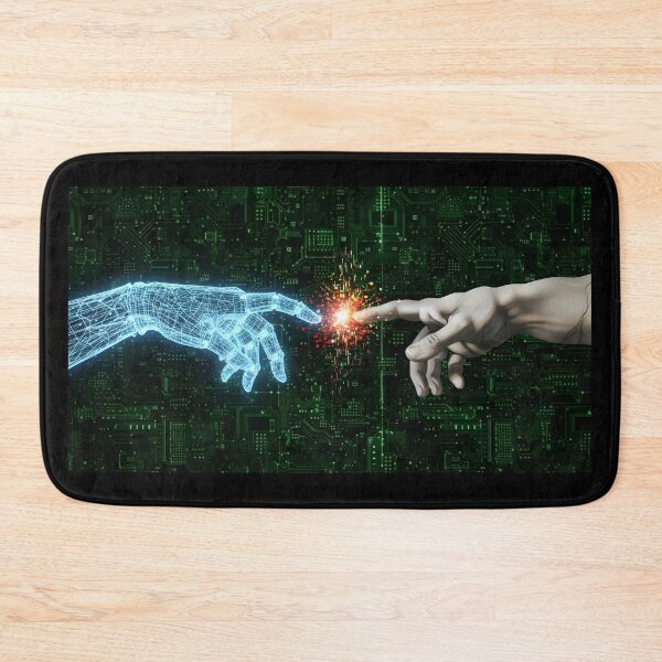 Item preview, The Spark of Connection Human and AI Hands designed and sold by powersunlight.