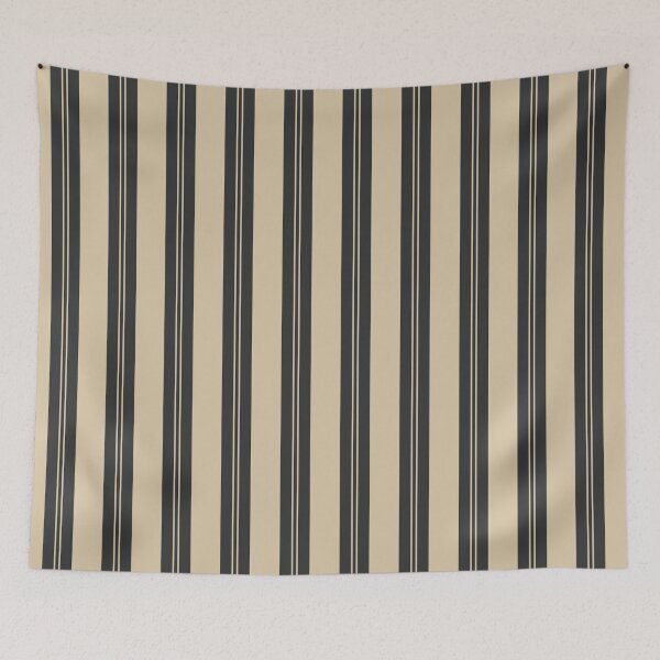 Item preview, Natural Stripe Studio Vertical Stripes Warm Neutral Sand Charcoal designed and sold by Kreativa1.