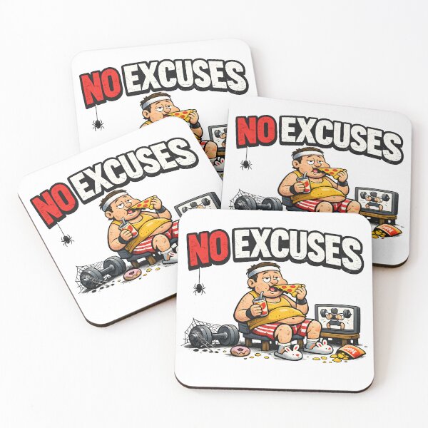 Item preview, NO EXCUSES – Funny Gym Motif with Irony | Fitness Humor Design designed and sold by Mavriboy.